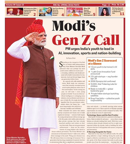 Sun-16-23 Aug 2026- Modi’s  Gen Z Call-PM Urges India’s Youth to lead in AI Innovation, Sports & Nation Building on 80th Independence Day